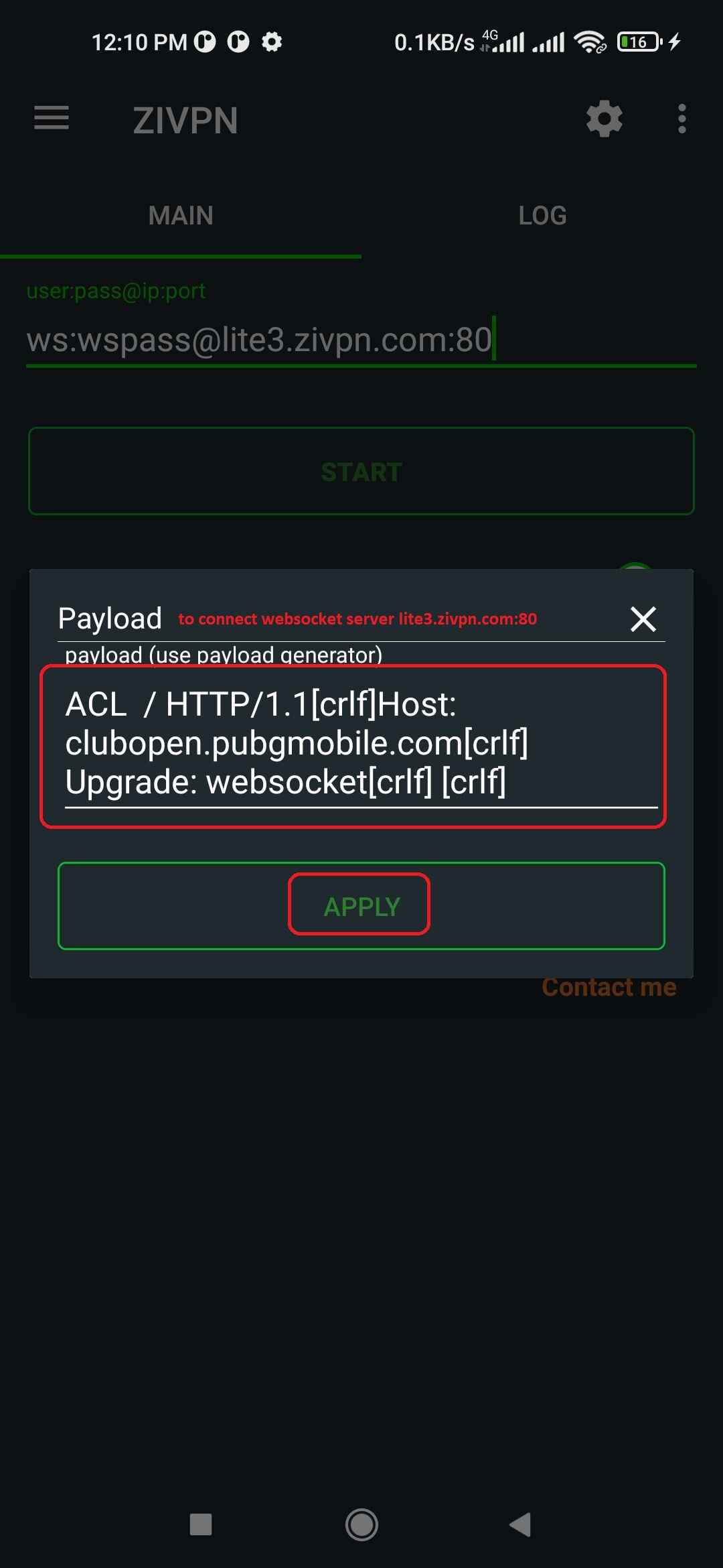 WebSocket Payload Setup